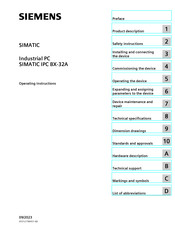 Siemens SIMATIC IPC BX-32A Operating Instructions Manual