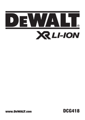 DeWalt XR LI-ION DCG418 Original Instructions Manual