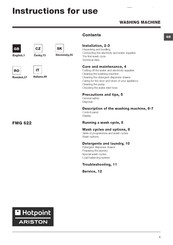 Hotpoint Ariston FMG 622 Instructions For Use Manual