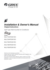 Gree MULTI24HP230V1EO Installation & Owner's Manual