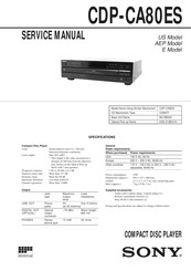 Sony CDP-CA80ES - Es Compact Disc Player Service Manual