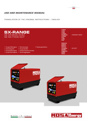 Mosa GE SX-11000 KDT Use And Maintenance Manual