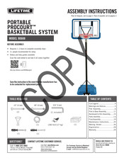 Lifetime PORTABLE PROCOURT 90688 Assembly Instructions Manual