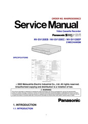 Panasonic NV-SV120EP Service Manual