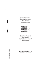 Gaggenau GM 205-11 Operating	 Instruction