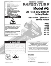Roberts Gorden ENERGYTUBE AG Series Installation, Operation & Service Manual