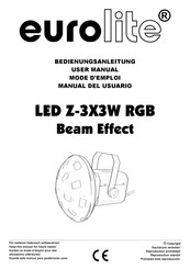EuroLite LED Z-3X3W RGB Beam Effect User Manual