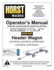 HORST WAGONS CONTOUR CHCFRF45 Operator's Manual