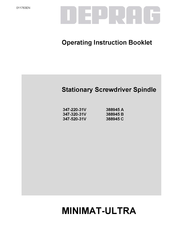 Deprag MINIMAT-ULTRA 347-320-31V Operating Instruction Booklet