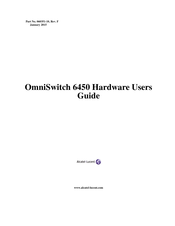 Alcatel-Lucent OmniSwitch 6450-24L Hardware User's Manual
