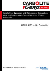 VERDER Carbolite Gero HTMA 4/95 Installation, Operation And Maintenance Instructions