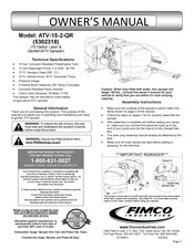 Fimco 5302318 Owner's Manual