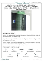 Fontana Showers FS15046 Installation Instructions Manual