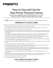 Presto 0177001 How To Use And Care For