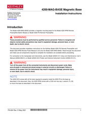Tektronix KEITHLEY 4200-MAG-BASE Installation Instructions