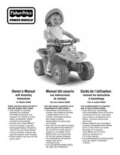 Fisher-Price Barbie Power Wheels N3460 Owner's Manual With Assembly Instructions