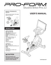 Pro-Form Studio Bike Pro 22 User Manual