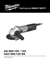 Milwaukee AG 800-125 Original Instructions Manual