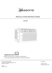 SeasonsComfort SW05M1 Installation Instructions Manual