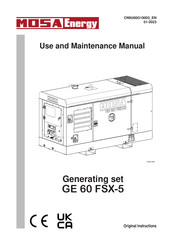 Mosa GE 60 FSX-5 Use And Maintenance Manual