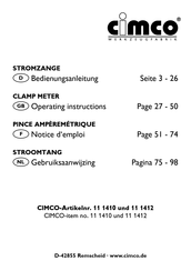CIMCO 11 1412 Operating Instructions Manual