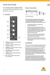 Behringer 911 ENVELOPE GENERATOR Quick Start Manual