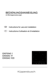 Kuppersbusch EKIF6940.1 Instructions For Use And Installation