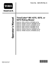 Toro TimeCutter MX 5475 Operator's Manual