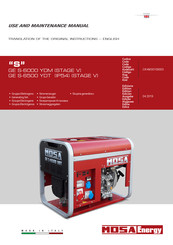 Mosa GE S-6000 YDM Use And Maintenance Manual