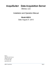 Obvius AcquiSuite+ A8814 Installation And Operation Manual