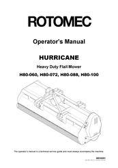 Rotomec HURRICANE H80-072 Operator's Manual