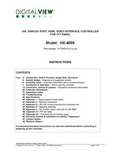 Digital View HX-4096 Instructions Manual
