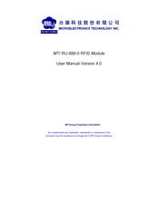 MTI RU-888-0 User Manual
