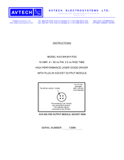 AVTECH ELECTROSYSTEMS AVO-9W-B-P-P2D Instructions Manual