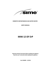 Sime MINI 12 OF Erp User Manual