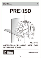 Prexiso P2LC15SG Instructions Manual