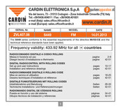 Riello Elettronica Cardin TXQPRO449-4 Manual