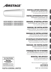 Fujitsu ASHA30GBCH Installation Manual