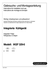 Kuppersbusch IKEF 329-0 Instructions For Installation And Use Manual