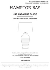 Hampton Bay PARKWOOD HDP06523CON Use And Care Manual