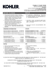 Kohler FAMILY CARE K-23189T-ITNS Installation Instructions Manual