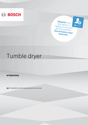 Bosch WTR86T9ISN Installation And Operating Instructions Manual
