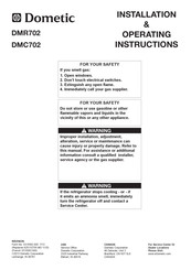 Dometic DMR702 Installation & Operating Instructions Manual
