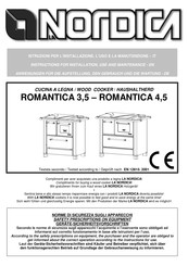 LA NORDICA ROMANTICA 4,5 Instructions For Installation, Use And Maintenance Manual