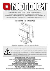 Nordica FOCOLARE 100 BIFACCIALE Instructions For Installation, Use And Maintenance Manual