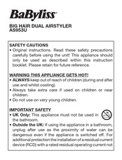 BaByliss AS953U Manual