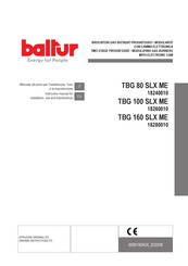 baltur TBG 160 SLX ME Instruction Manual For Installation, Use And Maintenance