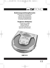 Clatronic CDP 511 Instruction Manual & Guarantee