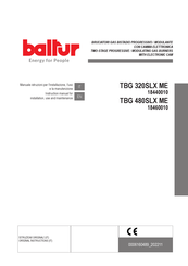 baltur TBG 320SLX ME Instruction Manual For Installation, Use And Maintenance