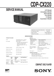 Sony CDP-CX220 Service Manual